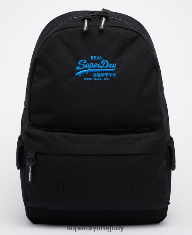 uy Superdry hombres mochila Montana con logo vintage negro DT2N8Z1837 accesorios
