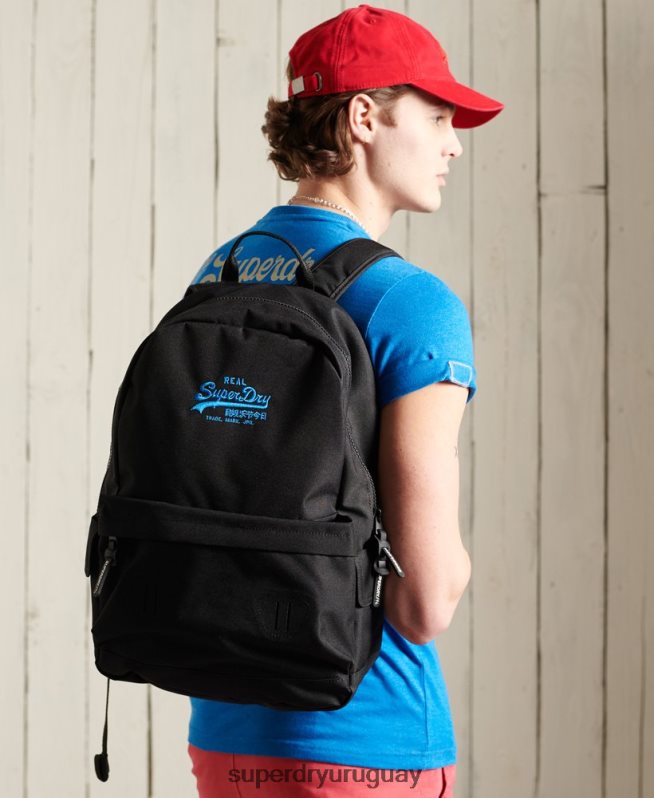 uy Superdry hombres mochila Montana con logo vintage negro DT2N8Z1837 accesorios