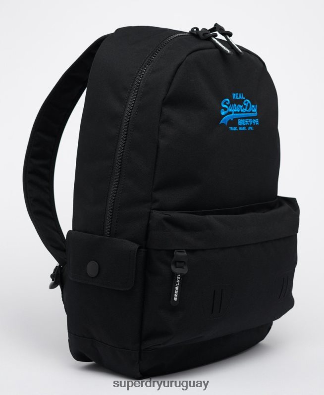 uy Superdry hombres mochila Montana con logo vintage negro DT2N8Z1837 accesorios