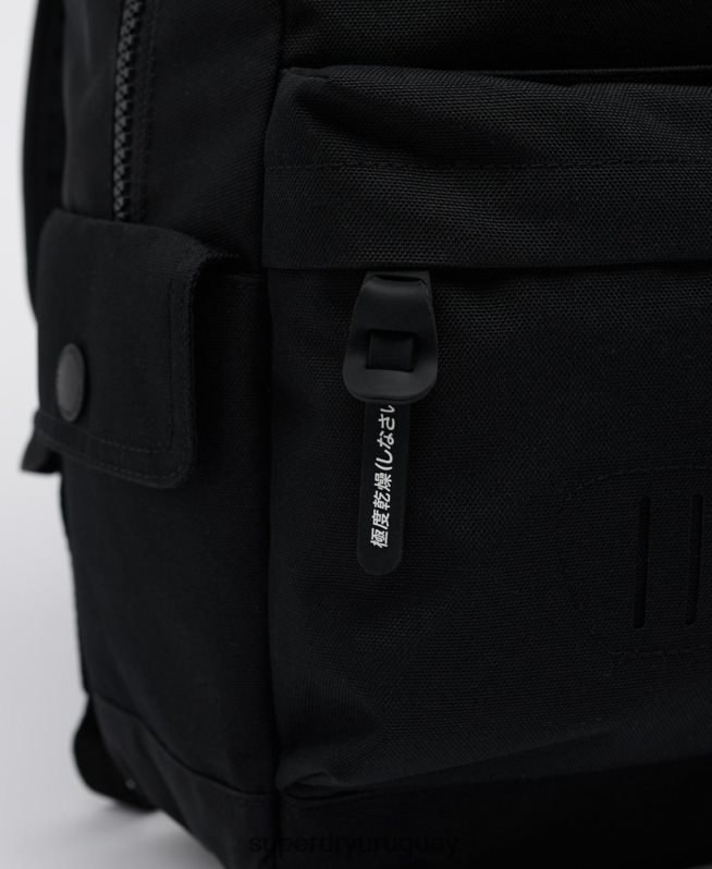 uy Superdry hombres mochila Montana con logo vintage negro DT2N8Z1837 accesorios