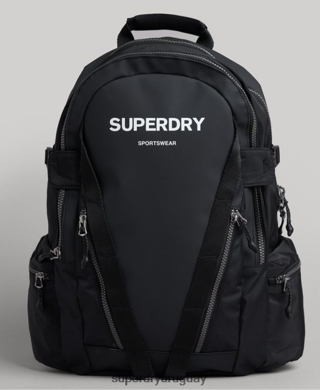 uy Superdry hombres mochila con gráfico de lona de montaña negro DT2N8Z1619 accesorios