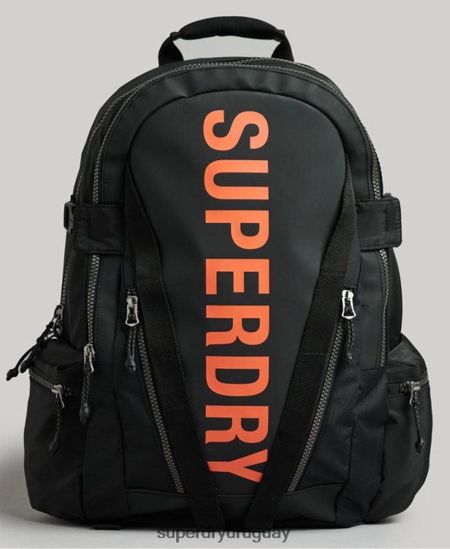 uy Superdry hombres mochila con gráfico de lona de montaña negro DT2N8Z1639 accesorios