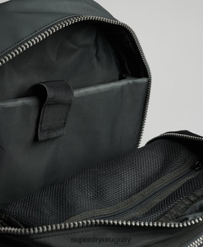 uy Superdry hombres mochila con gráfico de lona de montaña negro DT2N8Z1639 accesorios