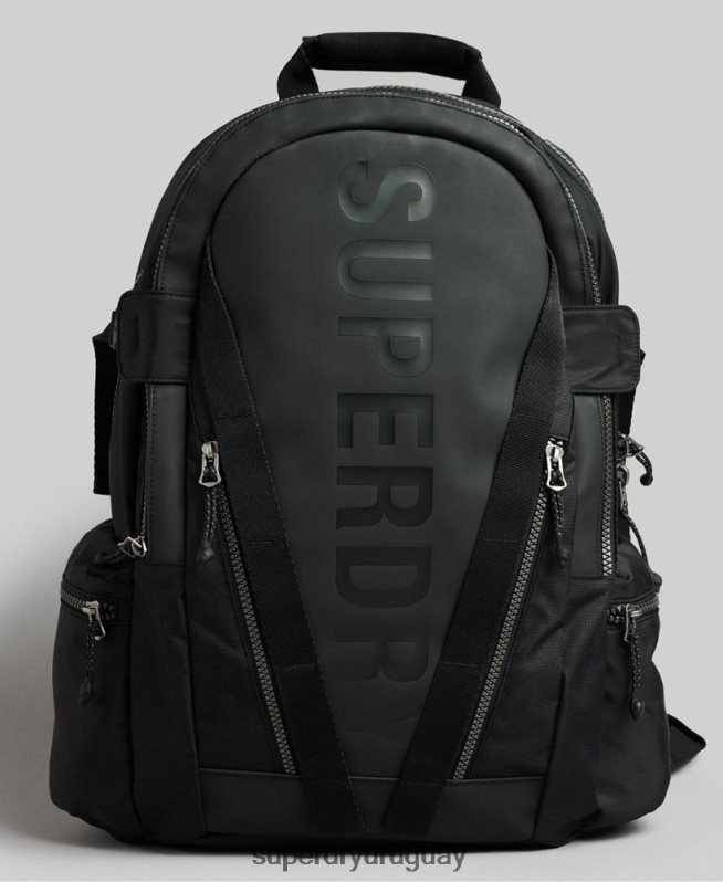 uy Superdry hombres mochila con gráfico de lona de montaña negro DT2N8Z1696 accesorios
