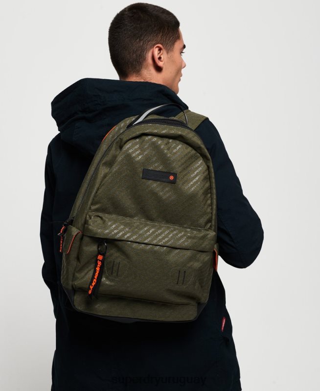 uy Superdry hombres mochila hueca montana verde DT2N8Z1861 accesorios
