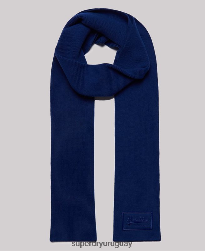 uy Superdry hombres bufanda clásica con logo vintage azul DT2N8Z6410 accesorios