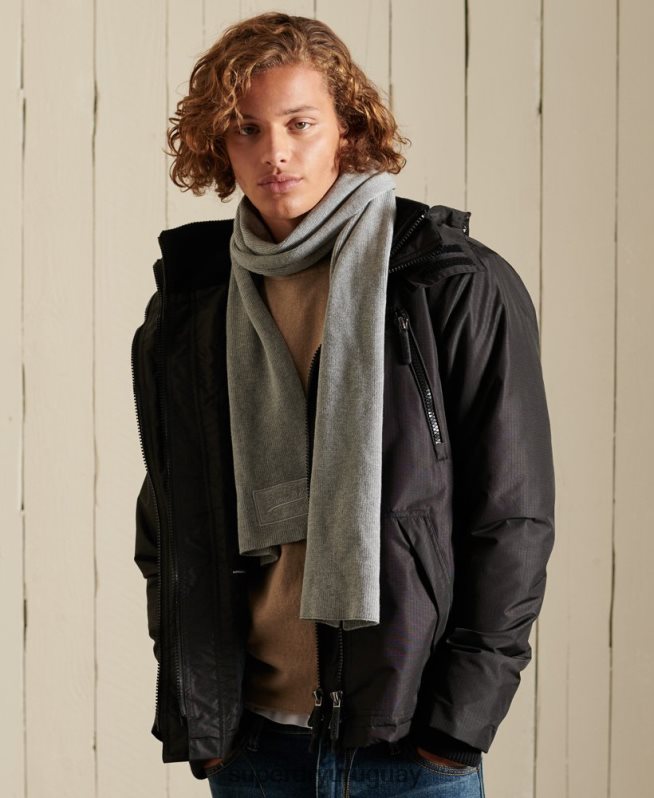 uy Superdry hombres bufanda clásica con logo vintage gris claro DT2N8Z6412 accesorios
