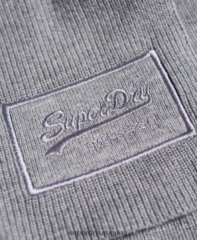 uy Superdry hombres bufanda clásica con logo vintage gris claro DT2N8Z6412 accesorios