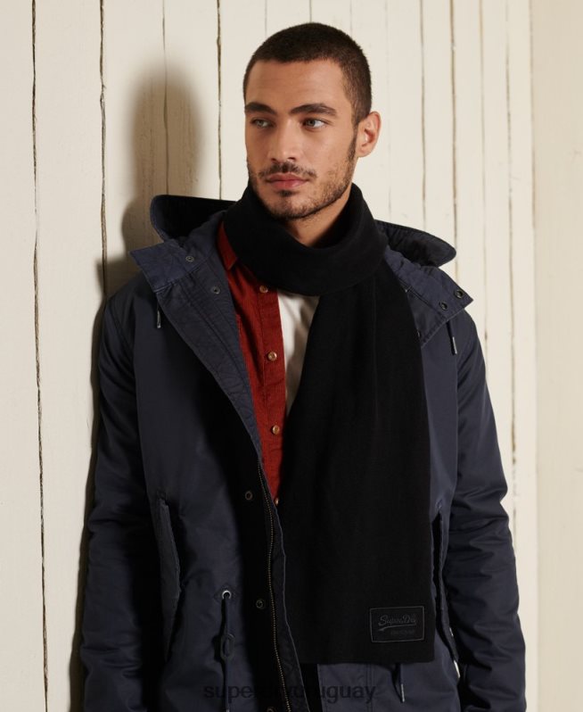 uy Superdry hombres bufanda clásica con logo vintage negro DT2N8Z1818 accesorios