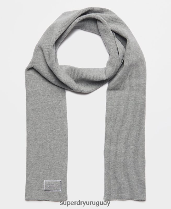 uy Superdry hombres bufanda con logo vintage gris claro DT2N8Z1821 accesorios