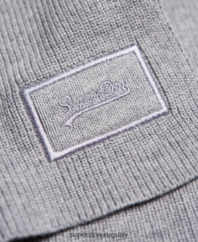 uy Superdry hombres bufanda con logo vintage gris claro DT2N8Z1821 accesorios