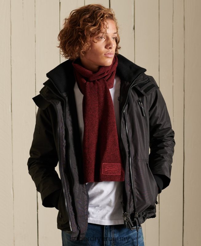 uy Superdry hombres bufanda con logo vintage rojo DT2N8Z6414 accesorios