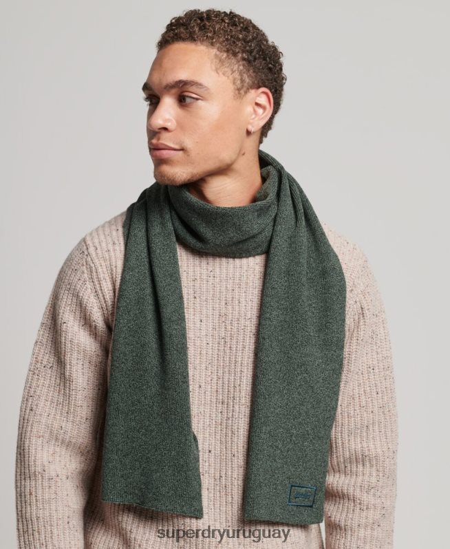 uy Superdry hombres bufanda de algodón orgánico con logo verde DT2N8Z6391 accesorios
