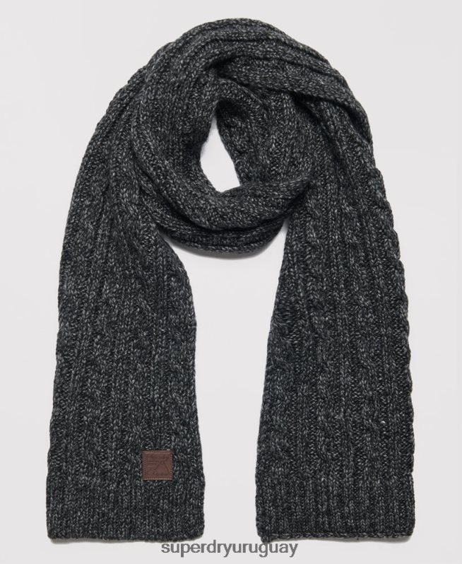 uy Superdry hombres bufanda de cabo arrastrero gris oscuro DT2N8Z1816 accesorios
