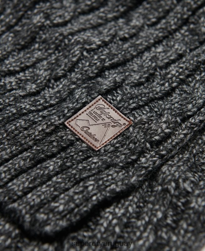 uy Superdry hombres bufanda de cabo arrastrero gris oscuro DT2N8Z1816 accesorios