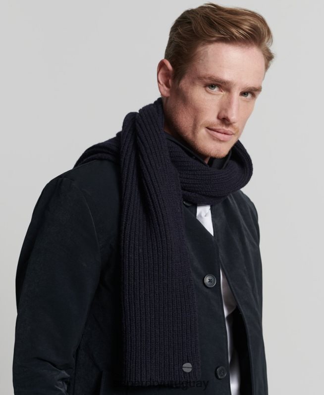 uy Superdry hombres bufanda de canalé premium studios Armada DT2N8Z1813 accesorios