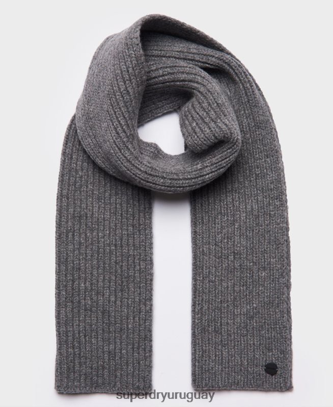 uy Superdry hombres bufanda de canalé premium studios gris claro DT2N8Z1812 accesorios