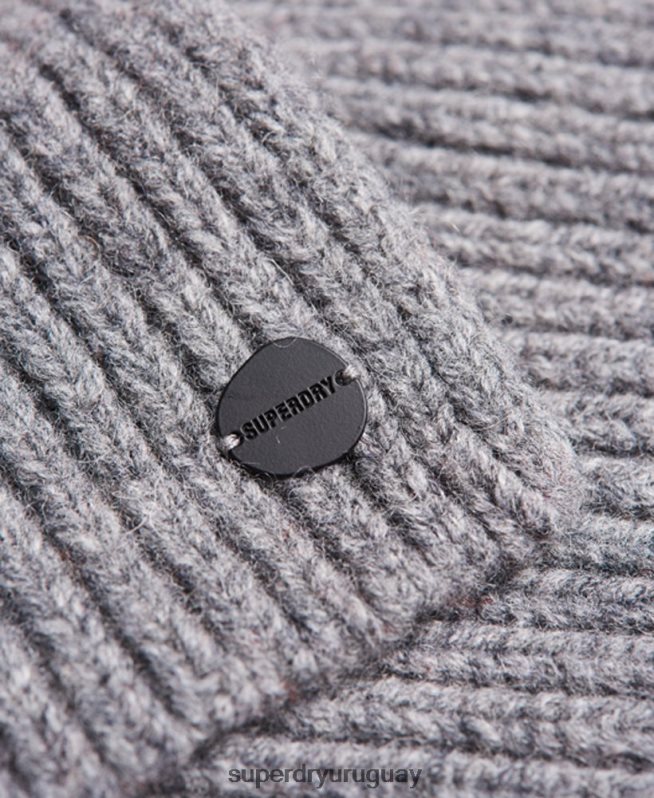 uy Superdry hombres bufanda de canalé premium studios gris claro DT2N8Z1812 accesorios