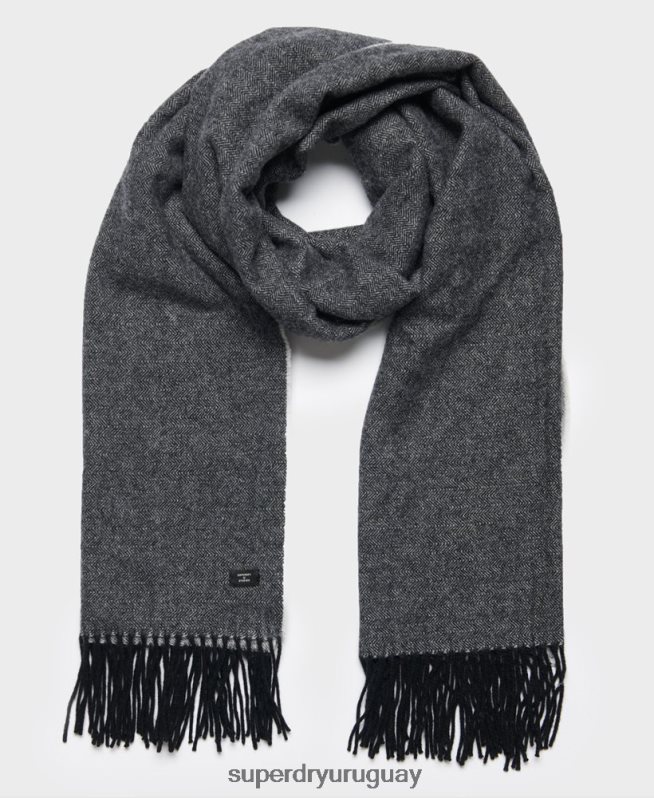 uy Superdry hombres bufanda de estudio gris oscuro DT2N8Z1783 accesorios