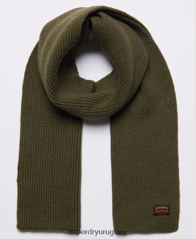 uy Superdry hombres bufanda de radar verde DT2N8Z1819 accesorios