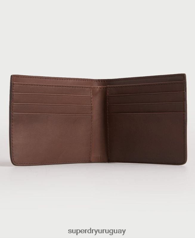 uy Superdry hombres billetera de cuero plegable nyc marrón DT2N8Z1851 accesorios