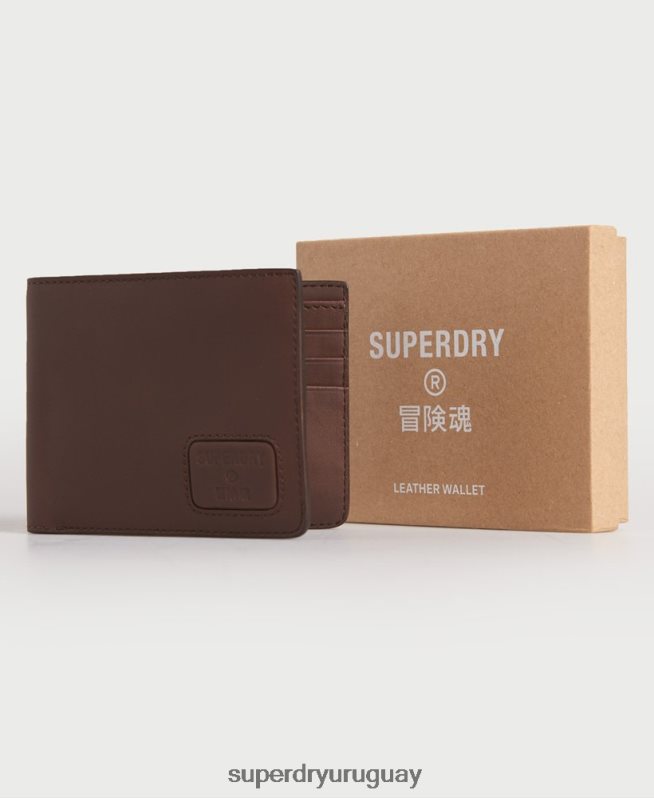 uy Superdry hombres billetera de cuero plegable nyc marrón DT2N8Z1851 accesorios