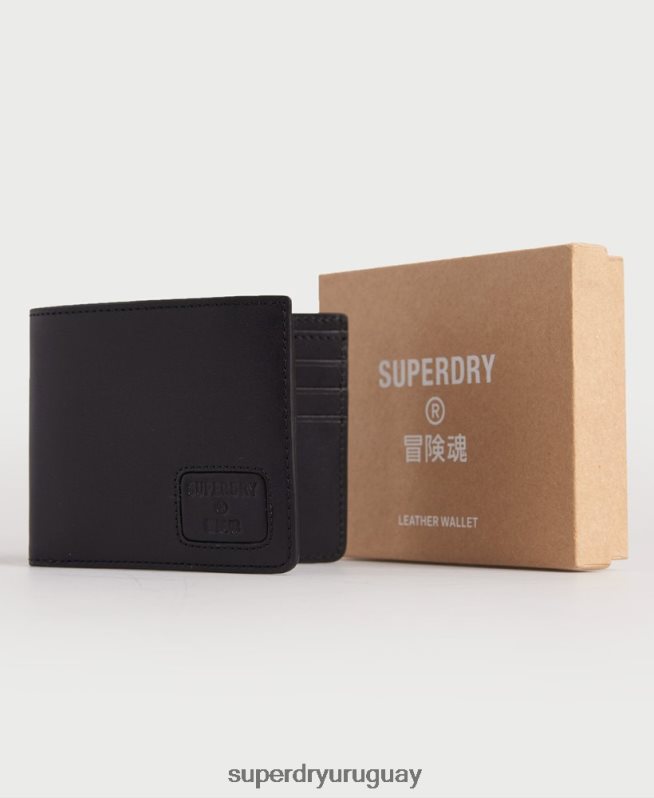 uy Superdry hombres billetera de cuero plegable nyc negro DT2N8Z1773 accesorios