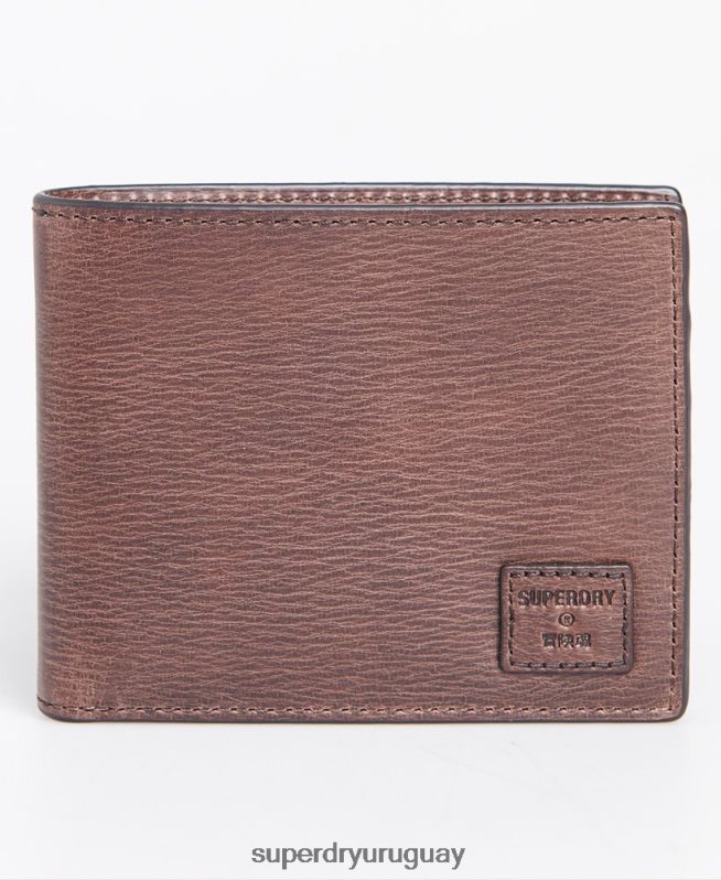 uy Superdry hombres cartera de dos pliegues en caja benson marrón DT2N8Z6429 accesorios