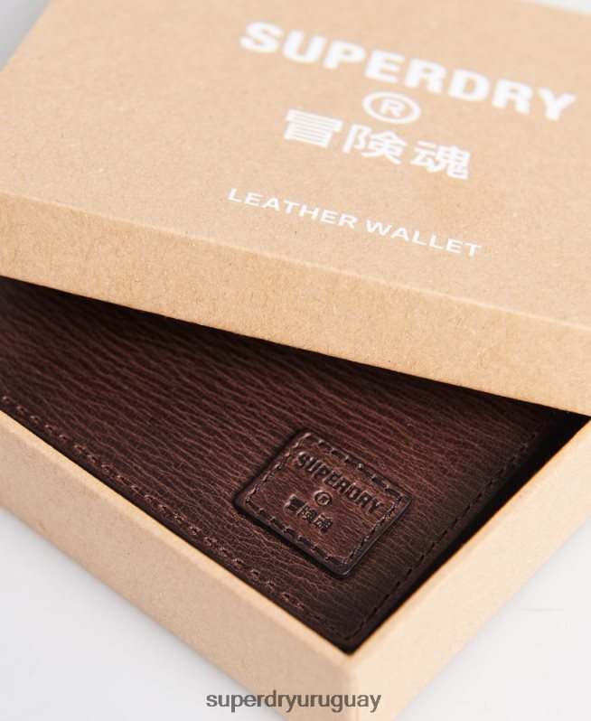 uy Superdry hombres cartera de dos pliegues en caja benson marrón DT2N8Z6429 accesorios
