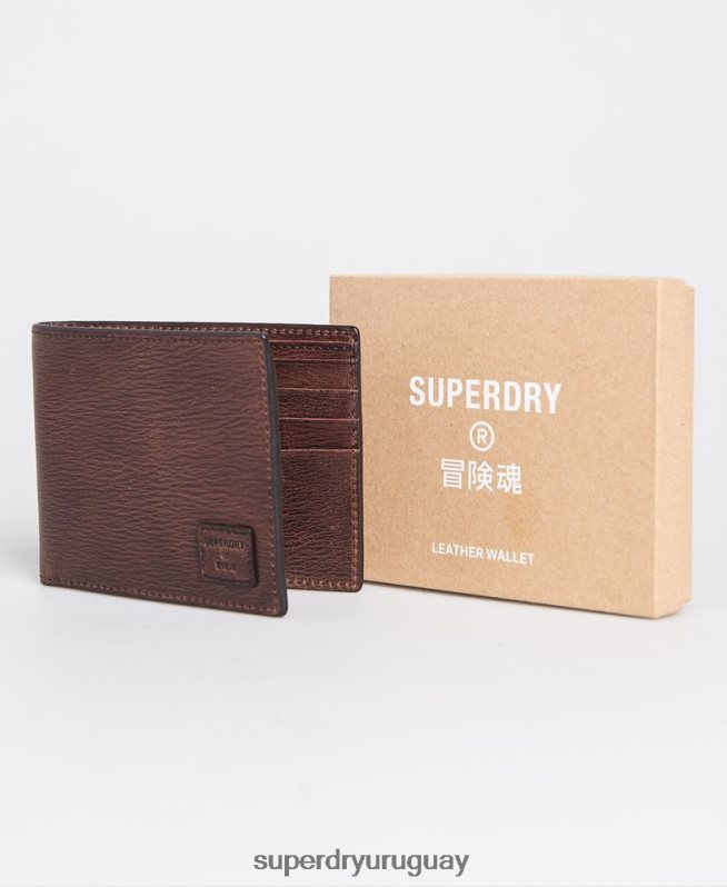 uy Superdry hombres cartera de dos pliegues en caja benson marrón DT2N8Z6429 accesorios