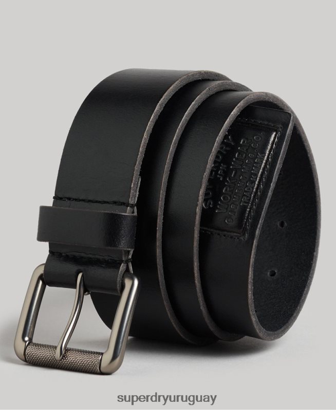 uy Superdry hombres caja de regalo de cinturón de cuero negro DT2N8Z1865 accesorios