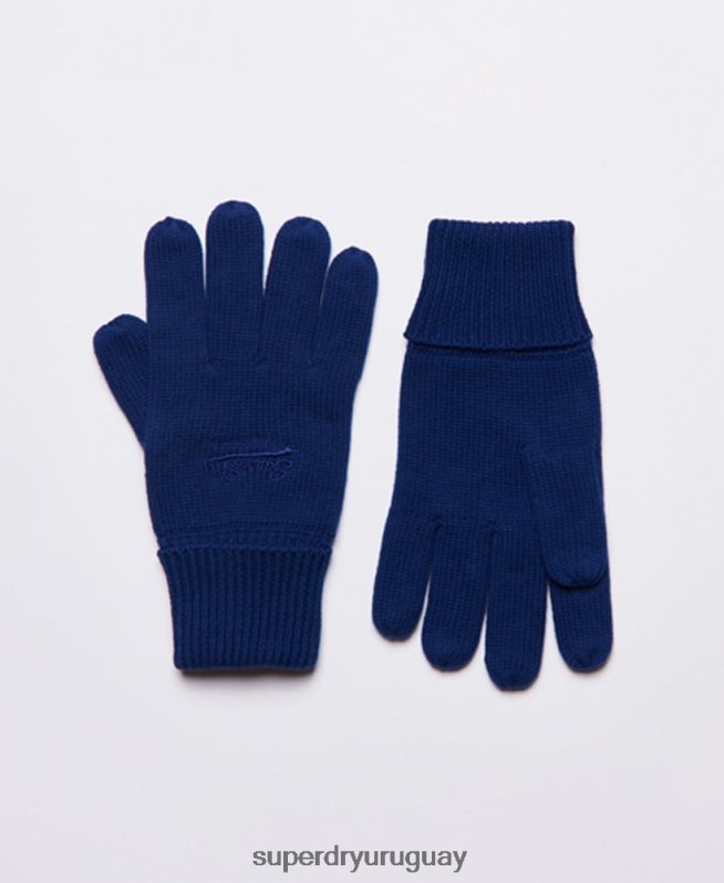 uy Superdry hombres guantes clásicos con logo vintage azul DT2N8Z1800 accesorios