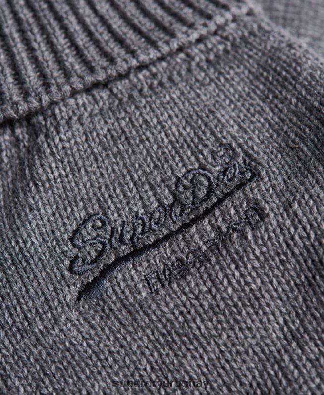 uy Superdry hombres guantes clásicos con logo vintage gris DT2N8Z1803 accesorios
