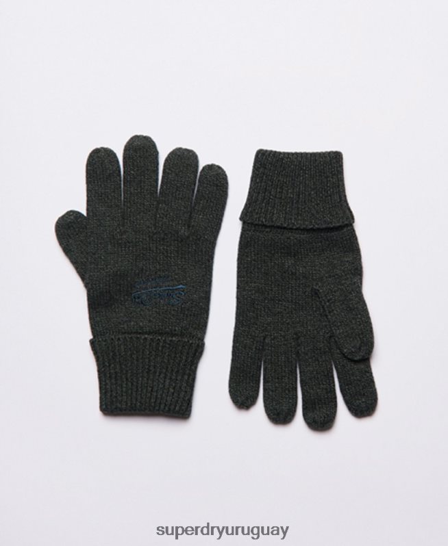 uy Superdry hombres guantes clásicos con logo vintage verde DT2N8Z1802 accesorios