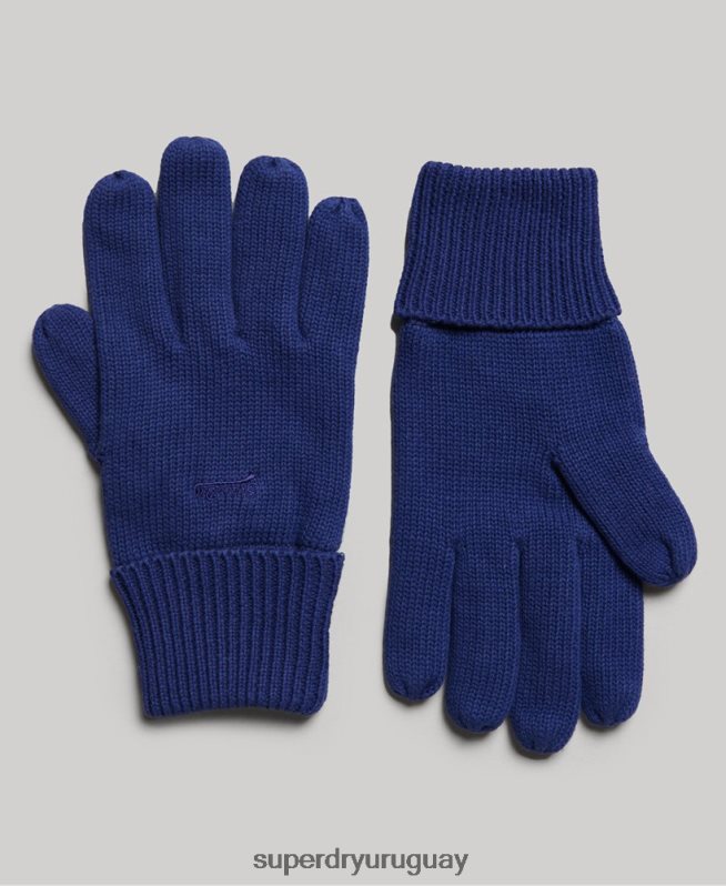uy Superdry hombres guantes con logo vintage azul DT2N8Z1727 accesorios