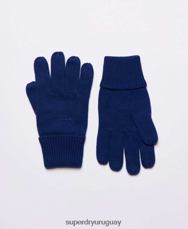 uy Superdry hombres guantes con logo vintage azul DT2N8Z1876 accesorios