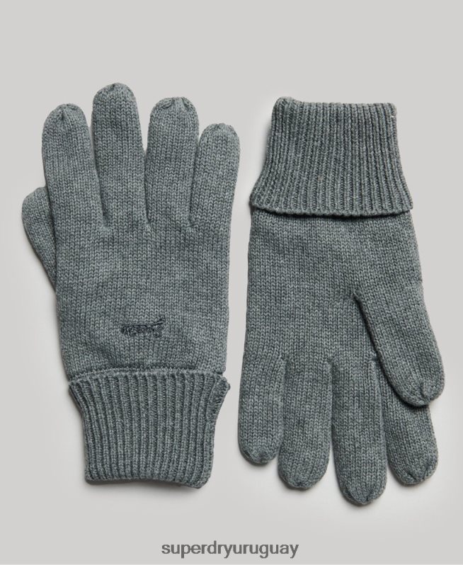 uy Superdry hombres guantes con logo vintage gris DT2N8Z1725 accesorios