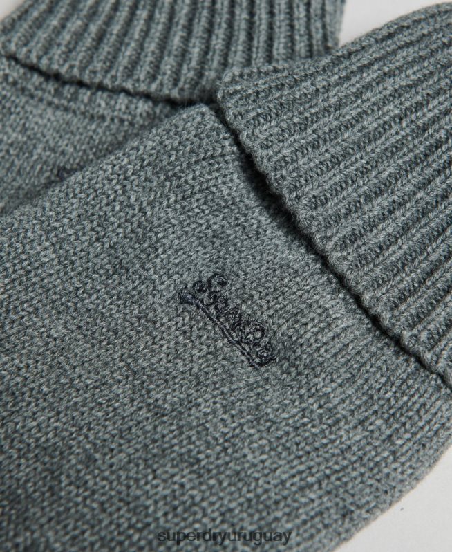 uy Superdry hombres guantes con logo vintage gris DT2N8Z1725 accesorios
