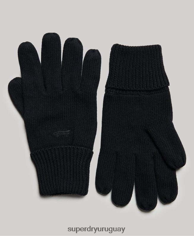 uy Superdry hombres guantes con logo vintage negro DT2N8Z1726 accesorios