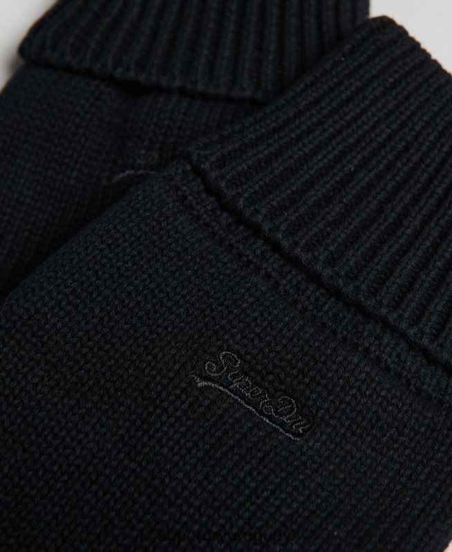 uy Superdry hombres guantes con logo vintage negro DT2N8Z1726 accesorios