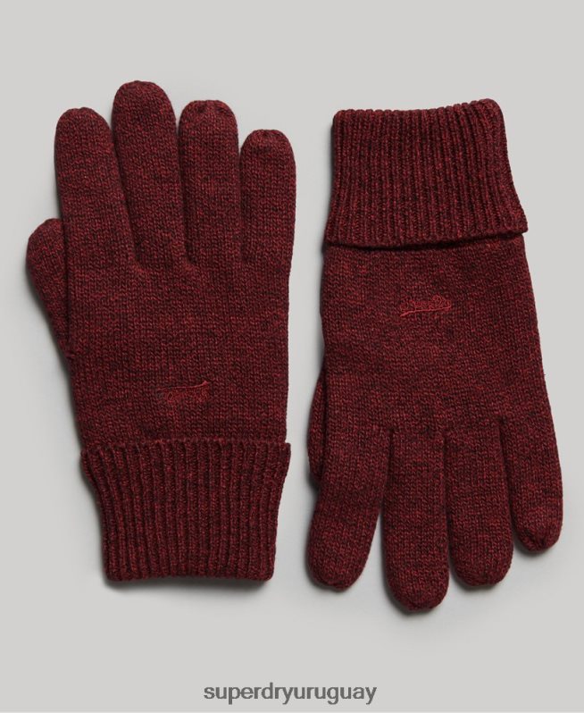 uy Superdry hombres guantes con logo vintage rojo DT2N8Z1724 accesorios