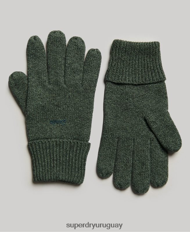 uy Superdry hombres guantes con logo vintage verde DT2N8Z1723 accesorios