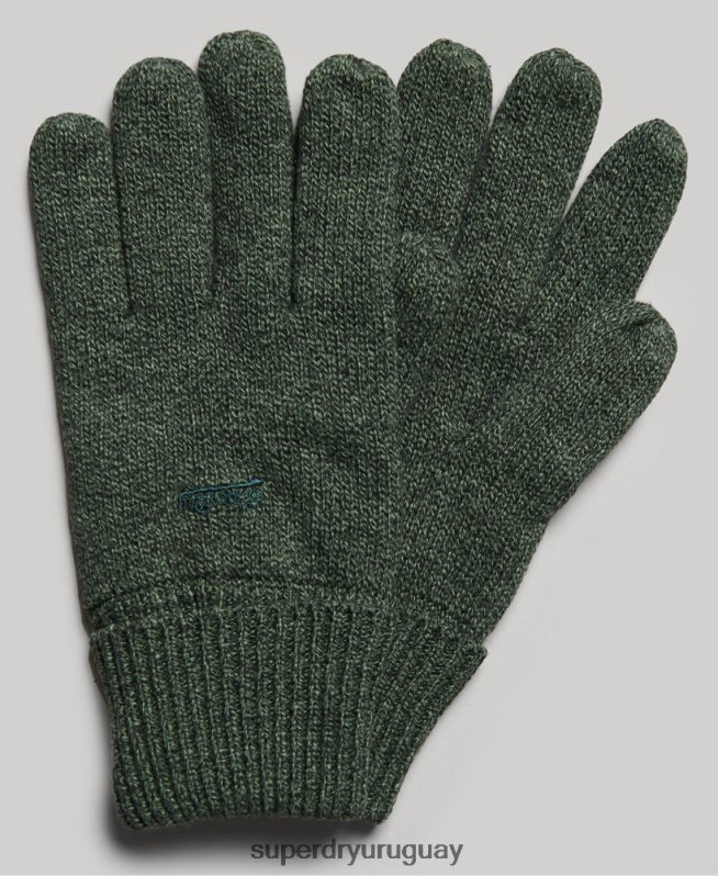 uy Superdry hombres guantes con logo vintage verde DT2N8Z1723 accesorios