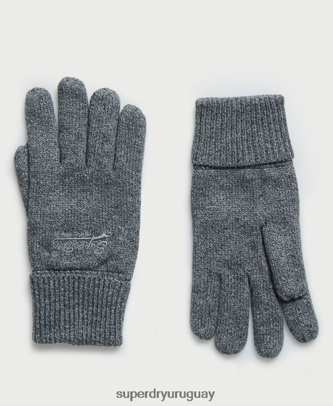 uy Superdry hombres guantes de etiqueta naranja gris DT2N8Z1843 accesorios