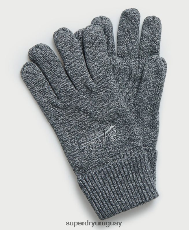 uy Superdry hombres guantes de etiqueta naranja gris DT2N8Z1843 accesorios