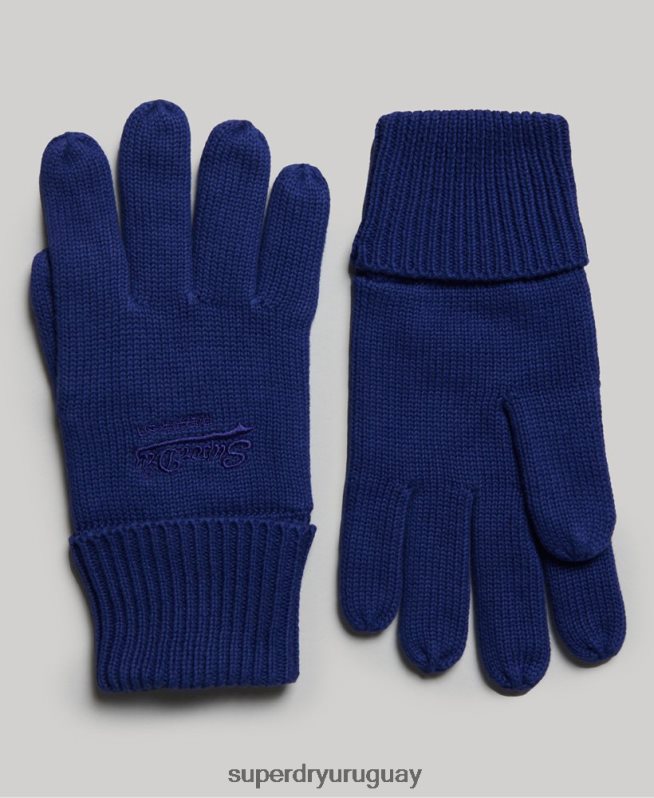 uy Superdry hombres guantes lisos esenciales azul DT2N8Z6364 accesorios