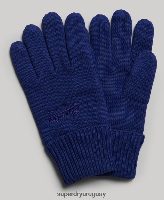 uy Superdry hombres guantes lisos esenciales azul DT2N8Z6364 accesorios