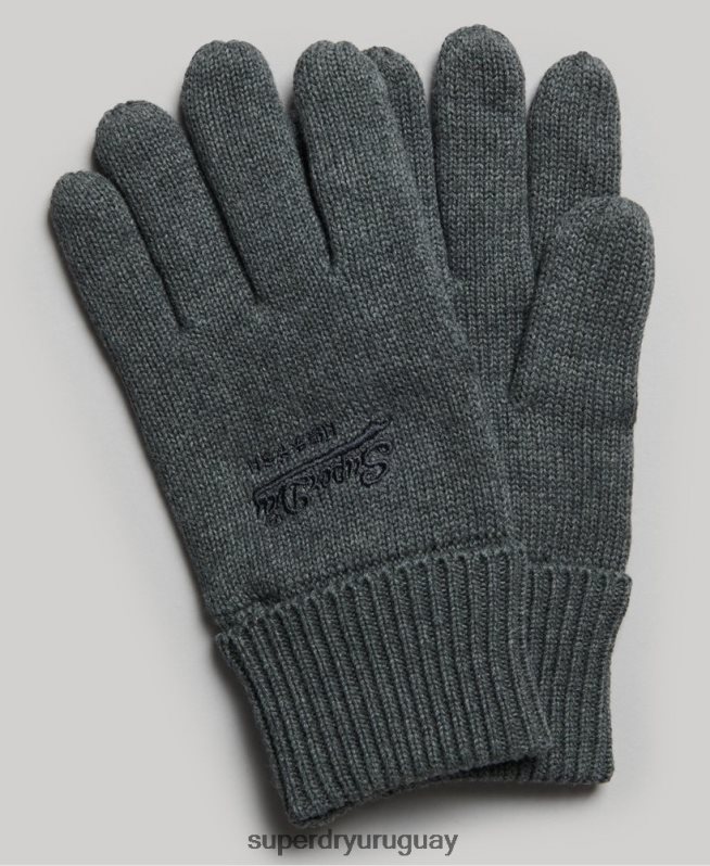 uy Superdry hombres guantes lisos esenciales gris DT2N8Z1704 accesorios