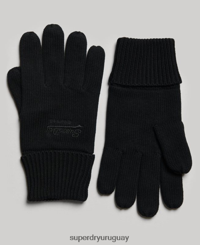uy Superdry hombres guantes lisos esenciales negro DT2N8Z1702 accesorios