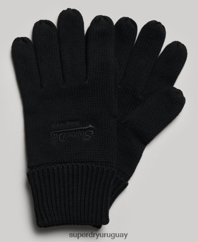 uy Superdry hombres guantes lisos esenciales negro DT2N8Z1702 accesorios